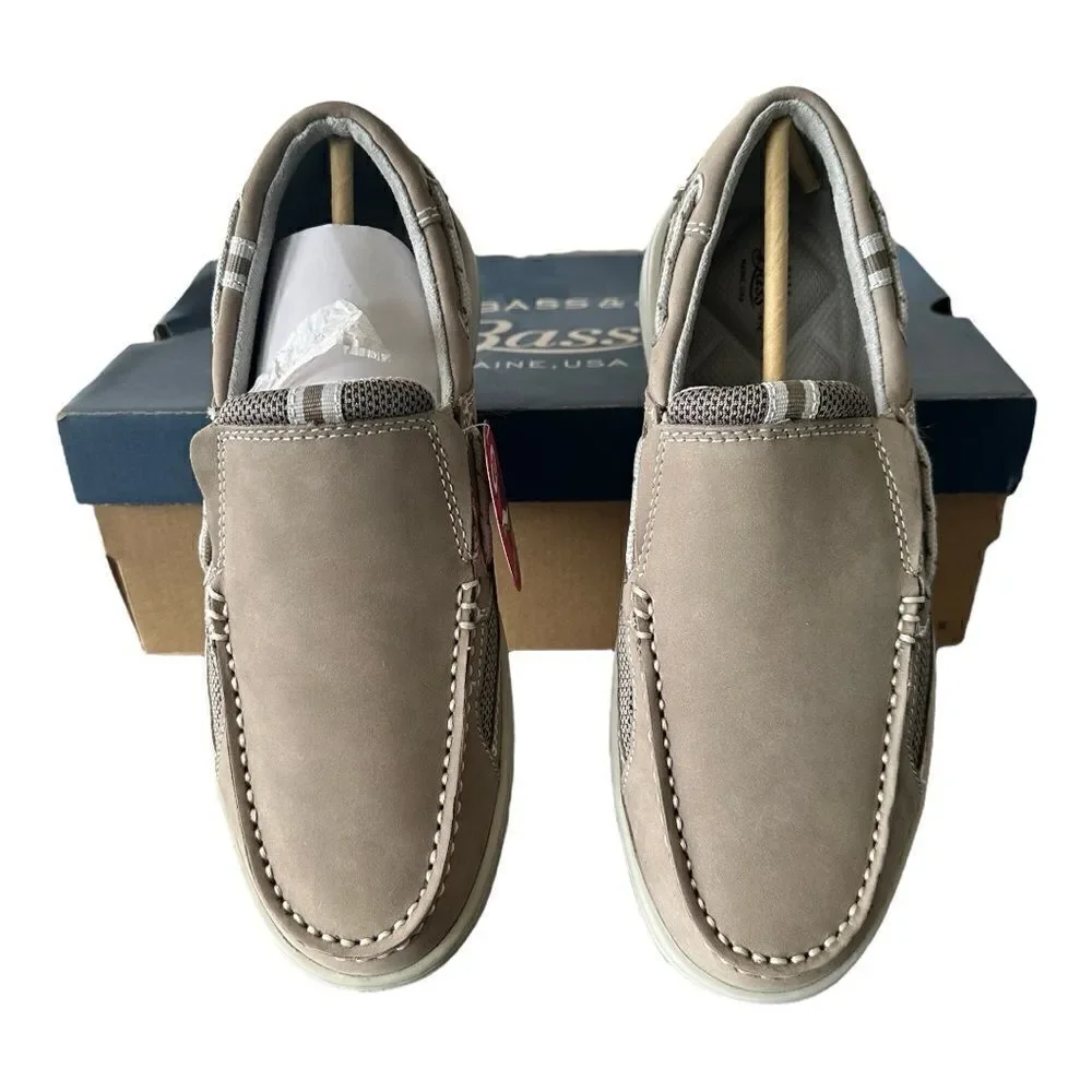G.H. Bass Baron Spring 2 Boat Shoes Men’s 7 Smoke Gray Nubuck Mesh Slip On NIB